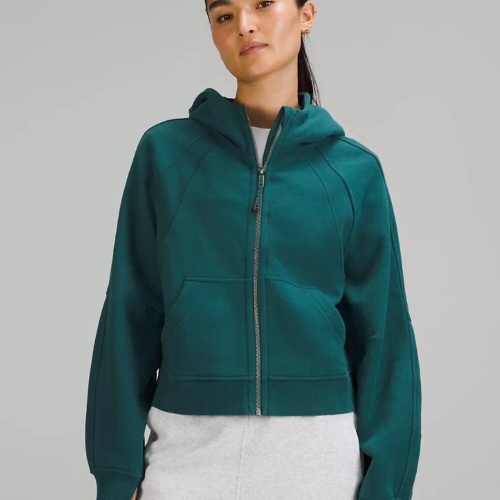 lululemon green jasper full zip scuba